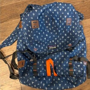 Patagonia Navy Backpack with Orange Highlights